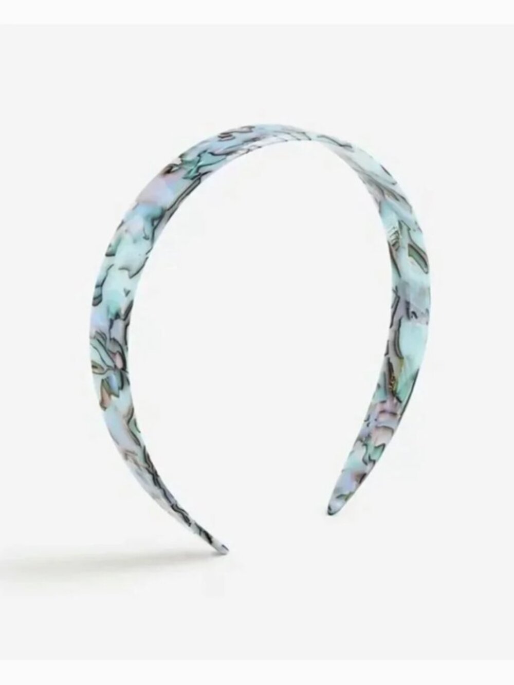 J. Crew Italian Tortoise Shell Blue Acetate Headband Abalone Comb